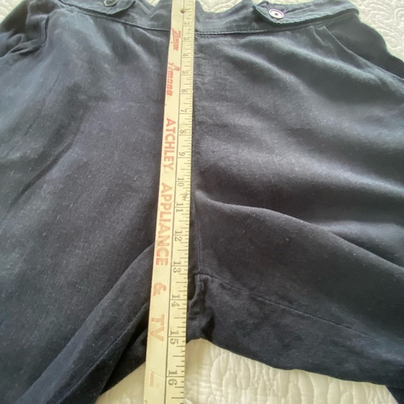 Croft & Barrow Linen Blend Dark Navy Pull On Wide Leg Cropped Pants Size Large - Picture 8 of 9